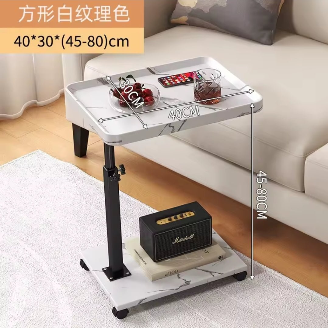 Adjustable Height Couch Side Table with Wheels – Portable Laptop & Snack Table | - Elegant Households KE