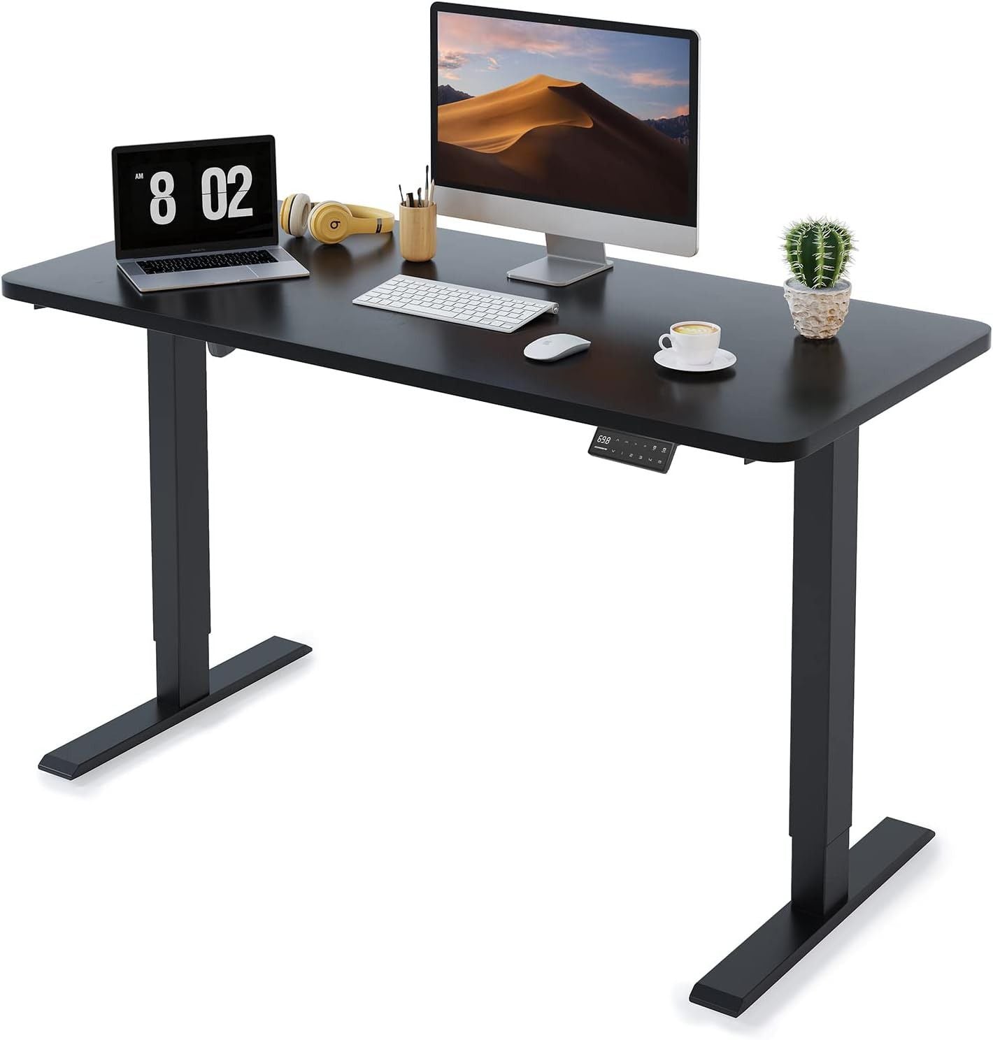 Computer Desk Automatic Adjustable Height Electric Standing Laptop Computer Desk Workstation w ...