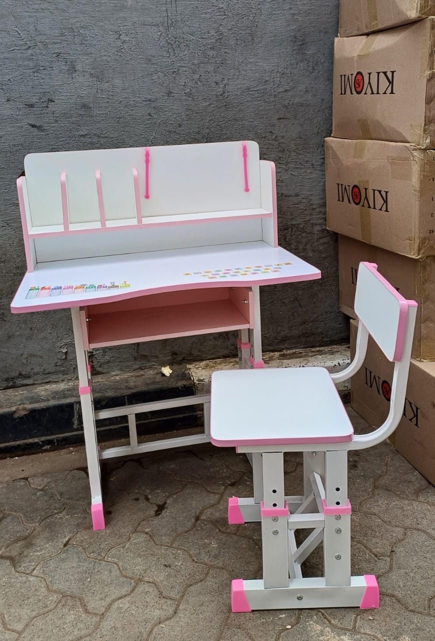 Adjustable Kids Study Table and Chair Set – Height Adjustable Desk for Ages 3–10 (Pink & Blue) | - Elegant Households KE