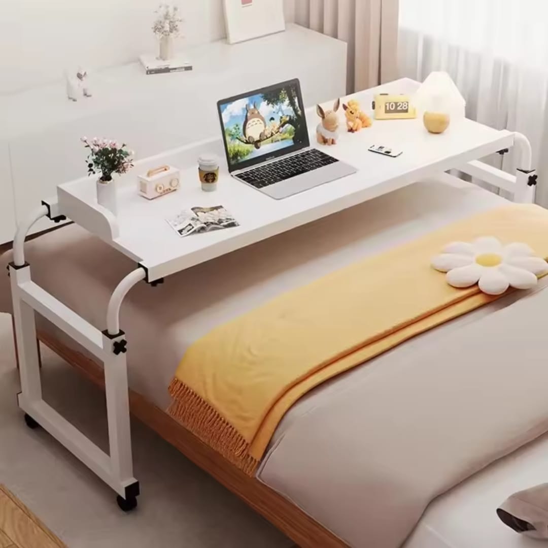 Adjustable Over Bed Desk Laptop Desk with Wheels | - Elegant Households KE