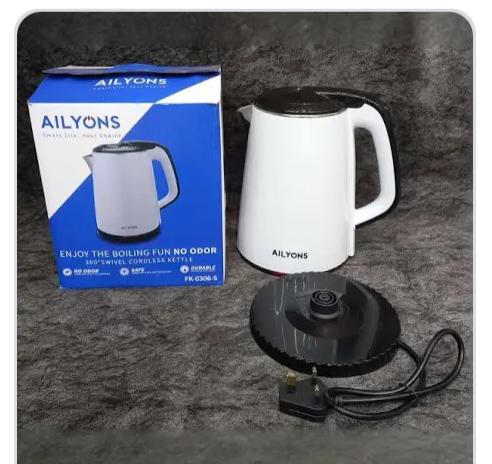 Ailyons 1.8 Liters Electric White Kettle | - Elegant Households KE