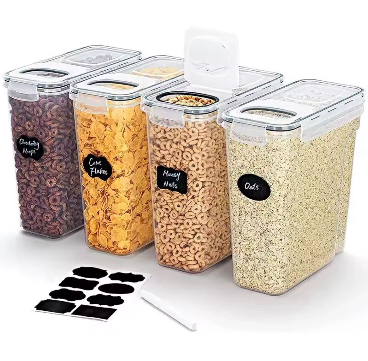 Airtight Food Storage Containers 4 - Pack | 2.5L with Labels | - Elegant Households KE