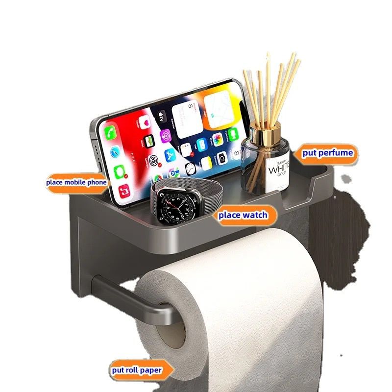 Aluminium toilet paper holder | - Elegant Households KE