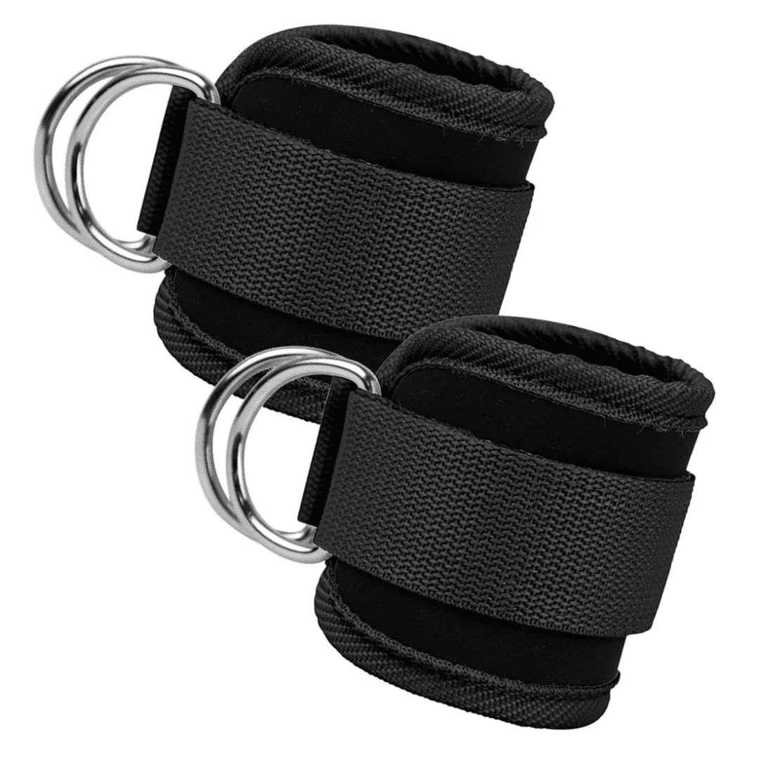 Ankle Straps for Cable Machines, Adjustable Padded Cuffs 2 Pack | - Elegant Households KE