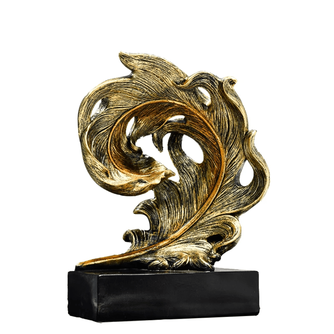 Art Feather Statue – Luxury Gold Decorative Sculpture for Home & Office | - Elegant Households KE