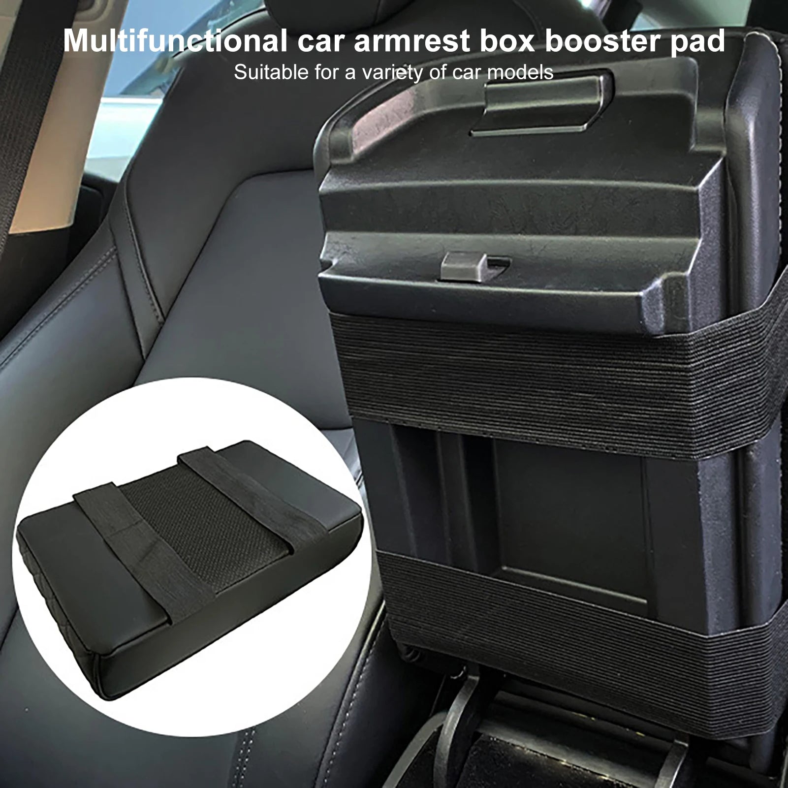 Auto center console armrest cushion with 2 cups holder | - Elegant Households KE