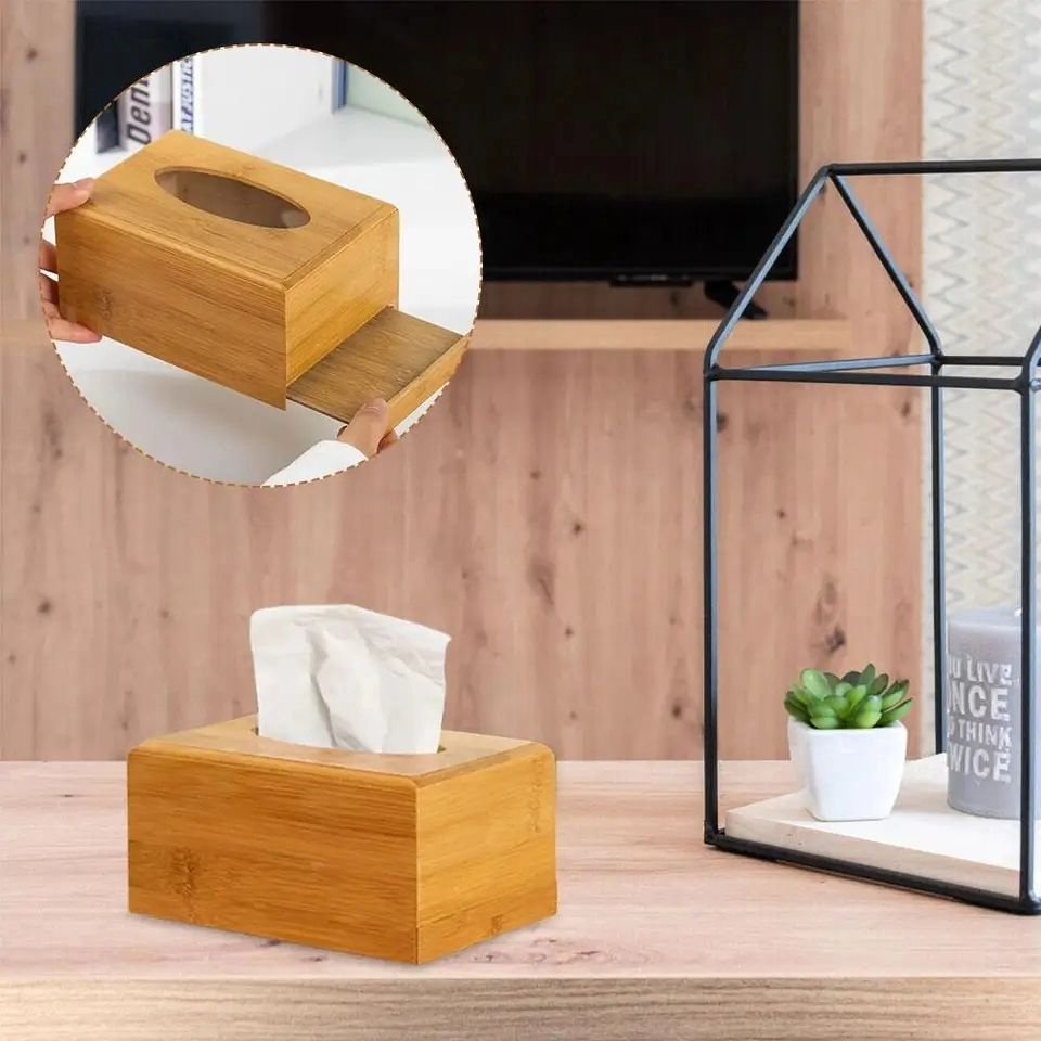 Bamboo Tissue Box Holder | - Elegant Households KE