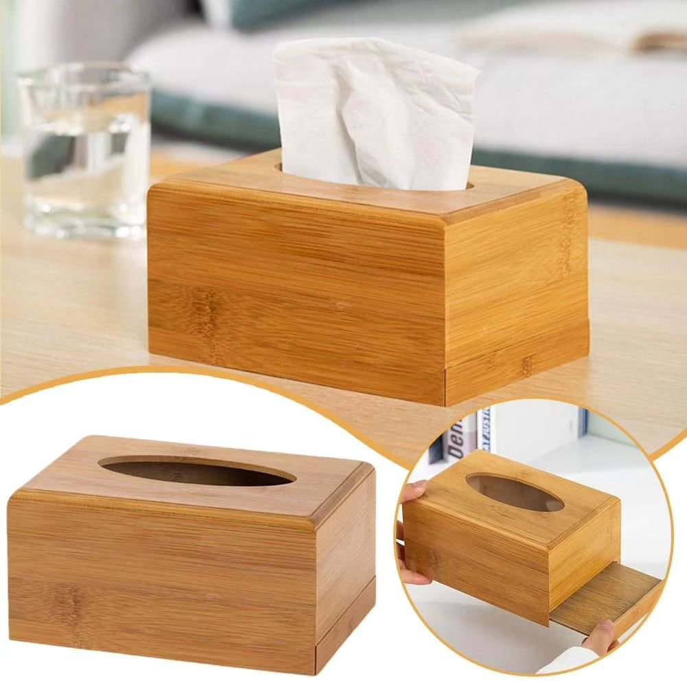 Bamboo Tissue Box Holder | - Elegant Households KE