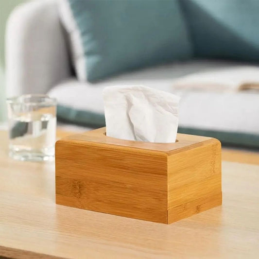 Bamboo Tissue Box Holder | - Elegant Households KE