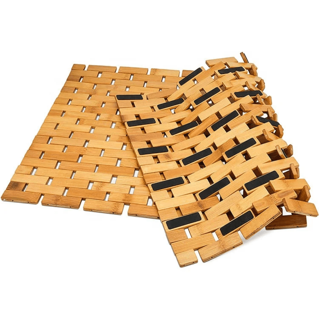 Bamboo Wood Bath Mat 40×60cm – Fast Drying Bathroom Mat | - Elegant Households KE