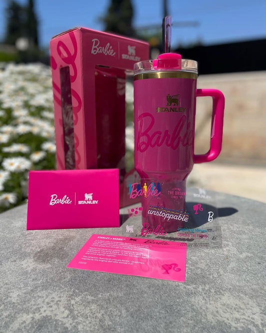 Barbie Stanley Edition – 1.2L Stainless Steel Vacuum - Insulated Mug with Handle and Straw Lid | - Elegant Households KE