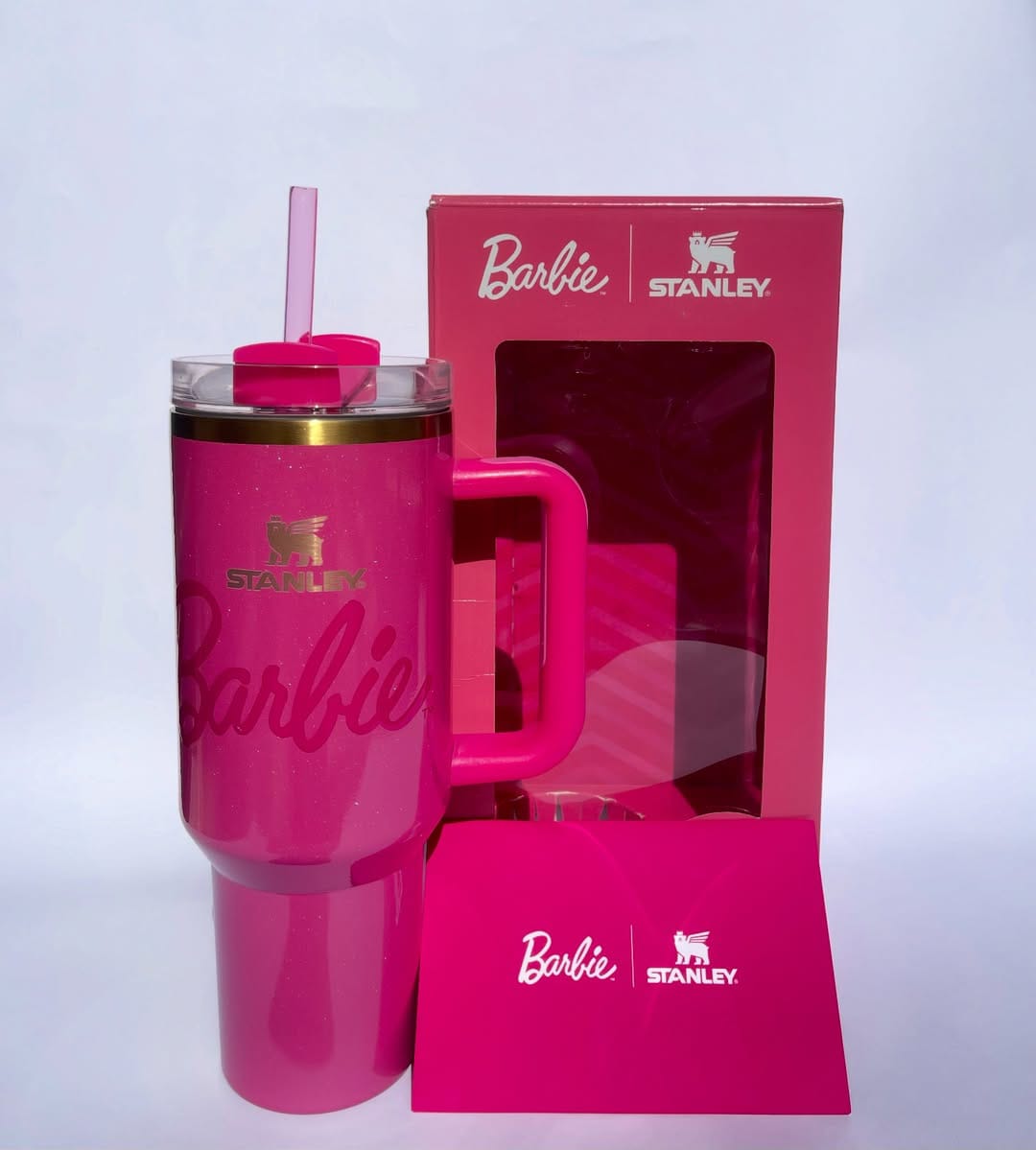 Barbie Stanley Edition – 1.2L Stainless Steel Vacuum - Insulated Mug with Handle and Straw Lid | - Elegant Households KE