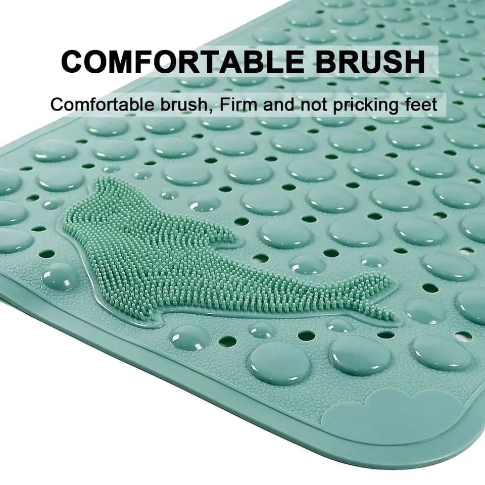 Bathroom Anti Slip Mat with Dolphin Lazy Scrubber | - Elegant Households KE