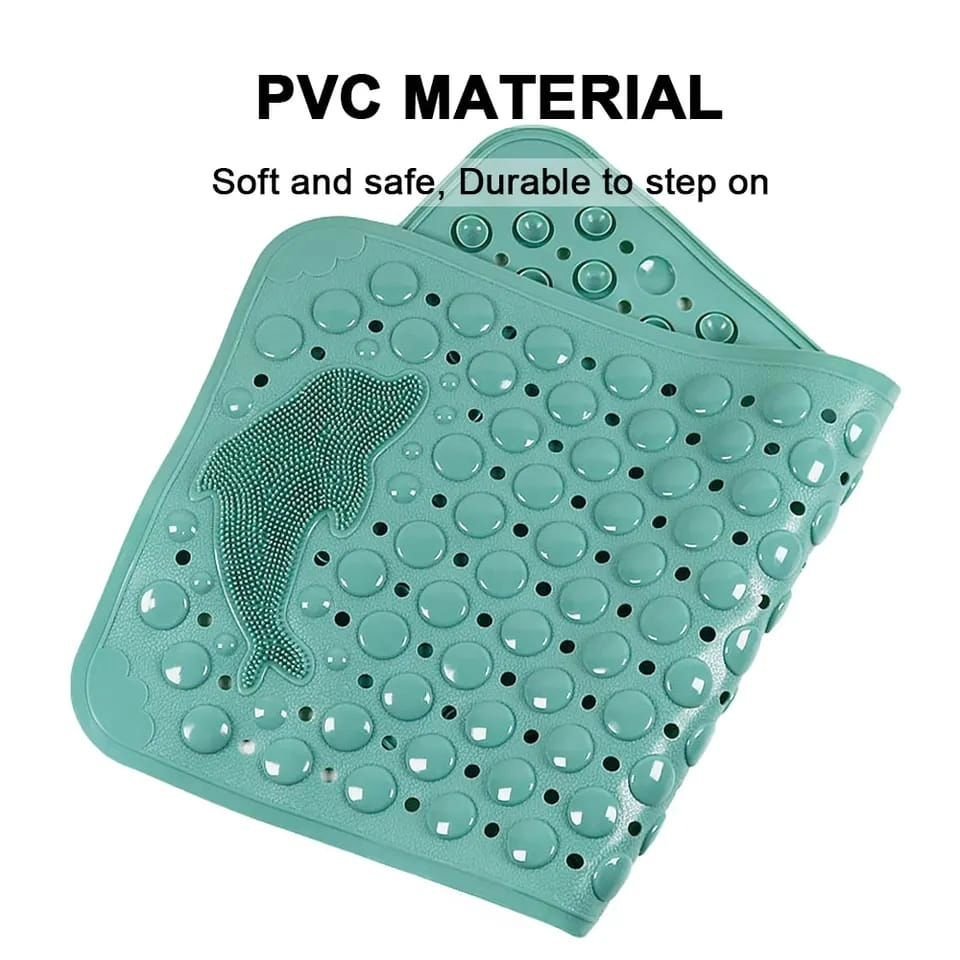 Bathroom Anti Slip Mat with Dolphin Lazy Scrubber | - Elegant Households KE