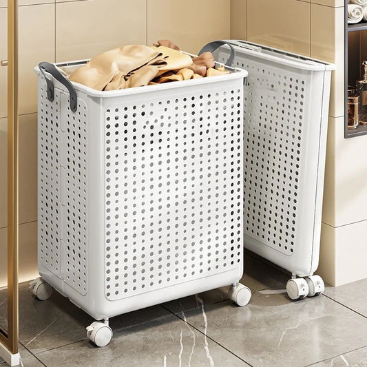 Big Foldable Eco - Friendly Laundry storage basket with wheels  | - Elegant Households KE