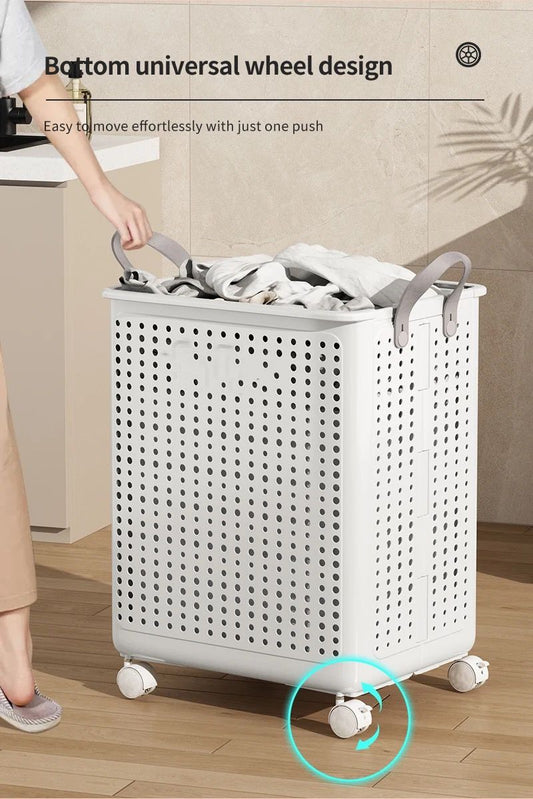 Big Foldable Eco - Friendly Laundry storage basket with wheels  | - Elegant Households KE