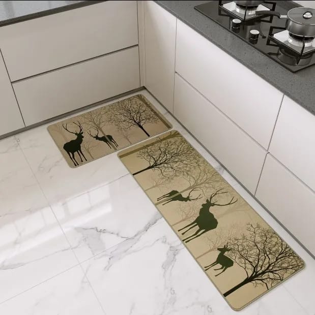 Big size 2pc kitchen mats with rubber bottom | - Elegant Households KE