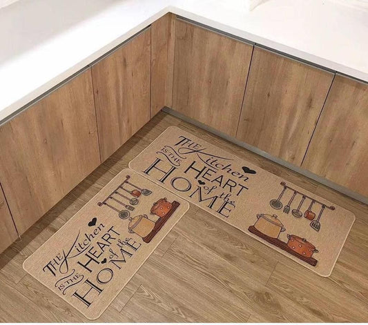 Big size 2pc kitchen mats with rubber bottom | - Elegant Households KE
