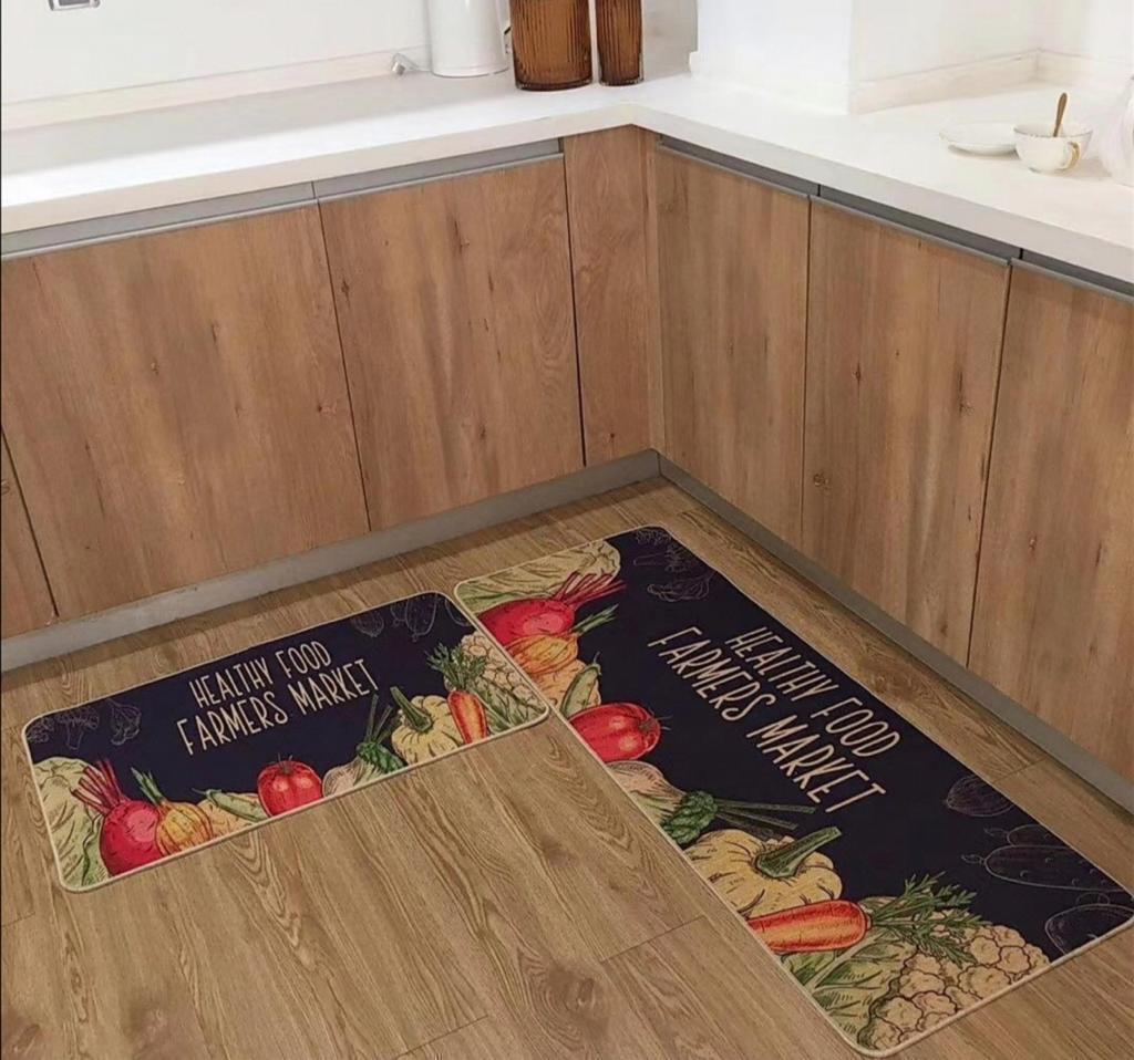 Big size 2pc kitchen mats with rubber bottom | - Elegant Households KE