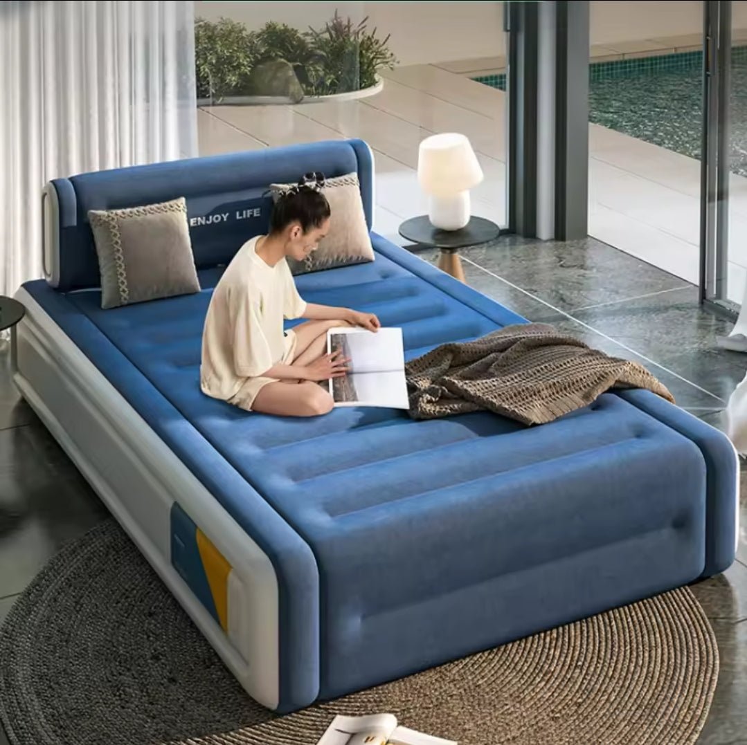 Big Size 5x6 Inflatable Air Bed with Headrest Durable Mattress | - Elegant Households KE