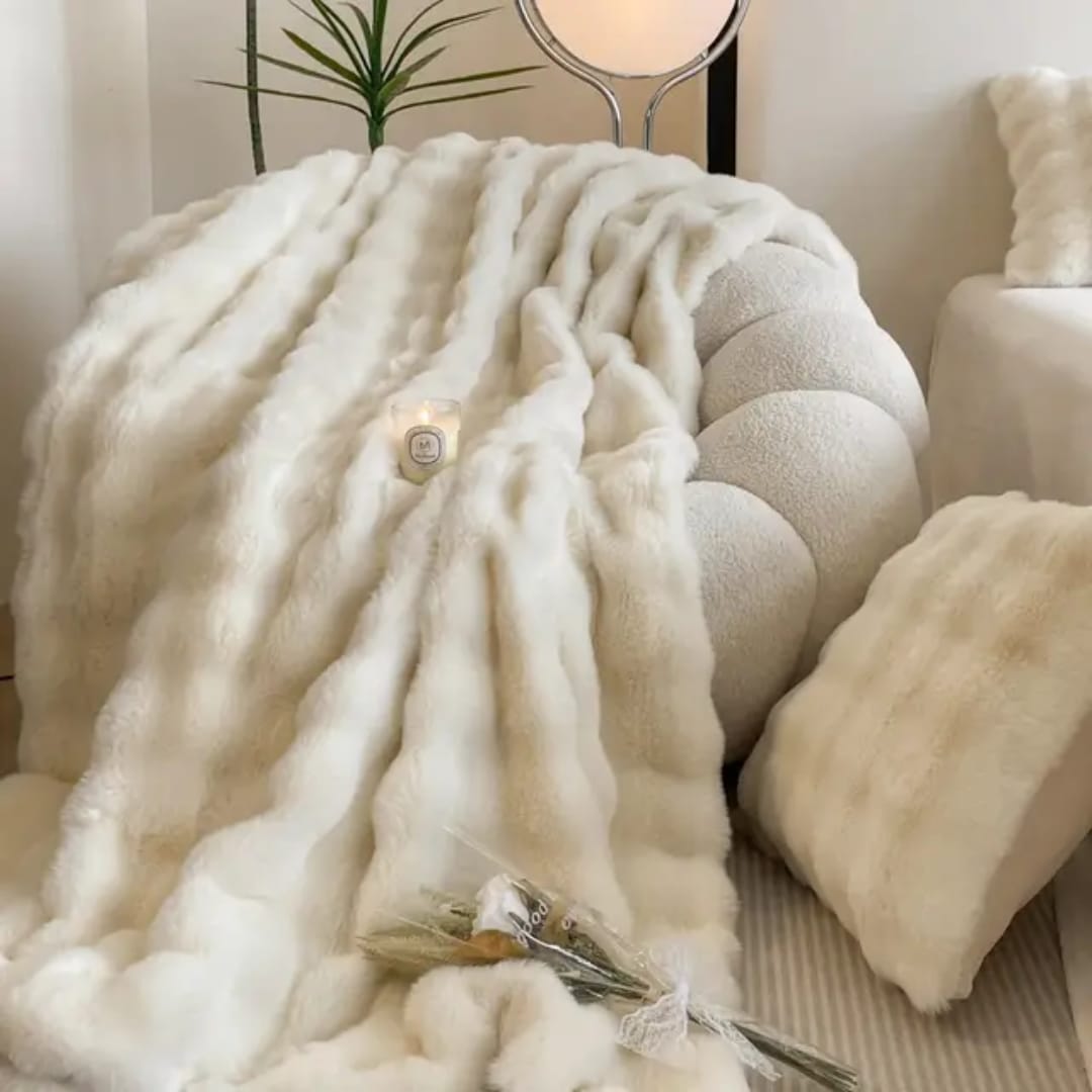 Big Size Soft Bubble Winter Throw Blanket Plain | - Elegant Households KE