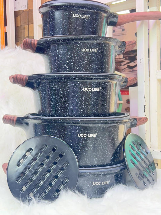 Black 12pcs cookware set | - Elegant Households KE