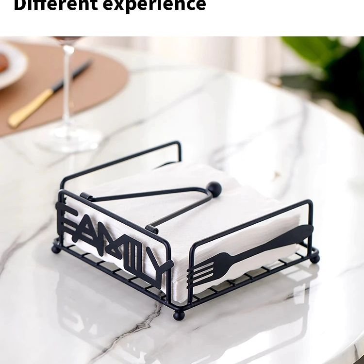 Black Cuisine Metal Napkin Holder | - Elegant Households KE