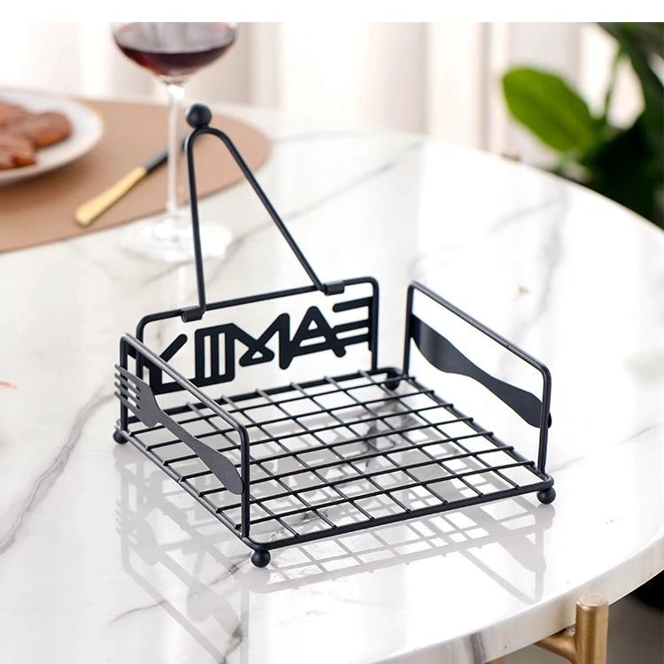 Black Cuisine Metal Napkin Holder | - Elegant Households KE