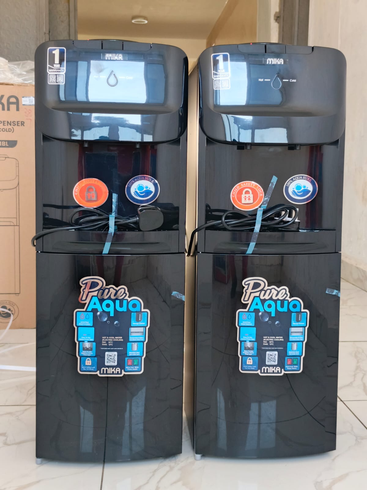 Black Mika Free Standing Hot & Cold Water Dispenser | - Elegant Households KE