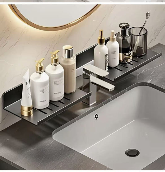 Black Wall - Mounted Bathroom Storage Rack | - Elegant Households KE