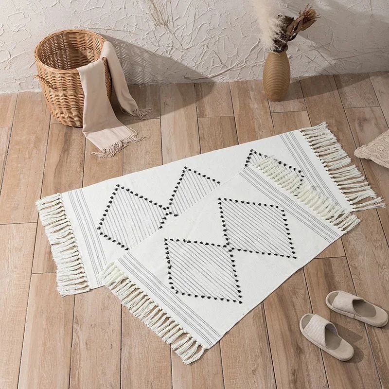 Bohemian Geometric Rugs with Tassles | - Elegant Households KE