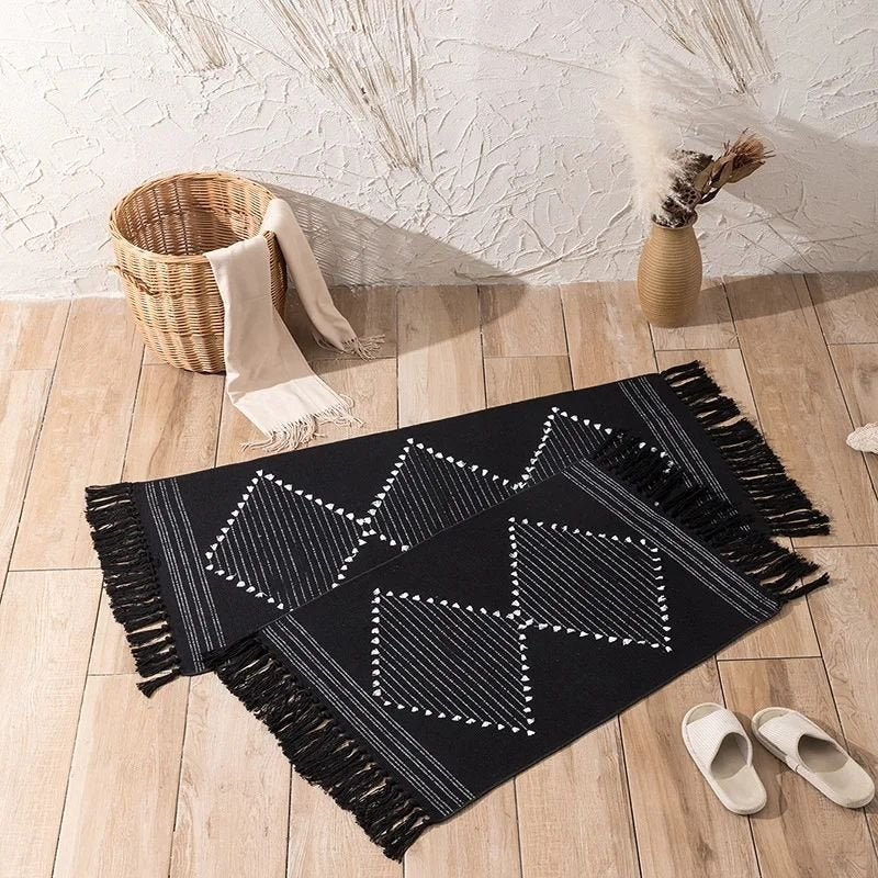 Bohemian Geometric Rugs with Tassles | - Elegant Households KE