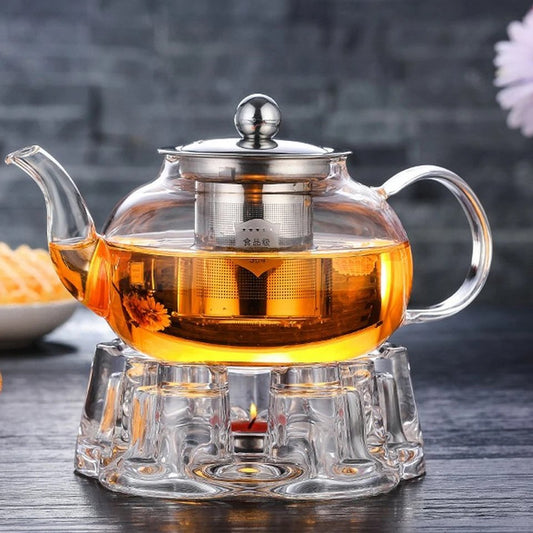 Borosilicate glass tea pot with infuser | - Elegant Households KE