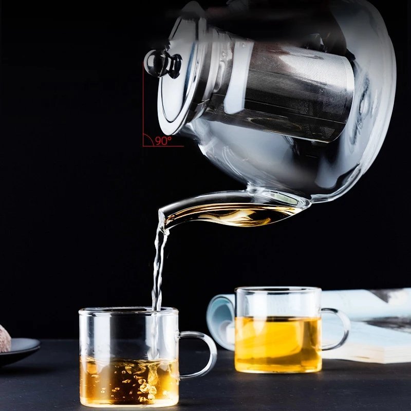 Borosilicate glass tea pot with infuser | - Elegant Households KE