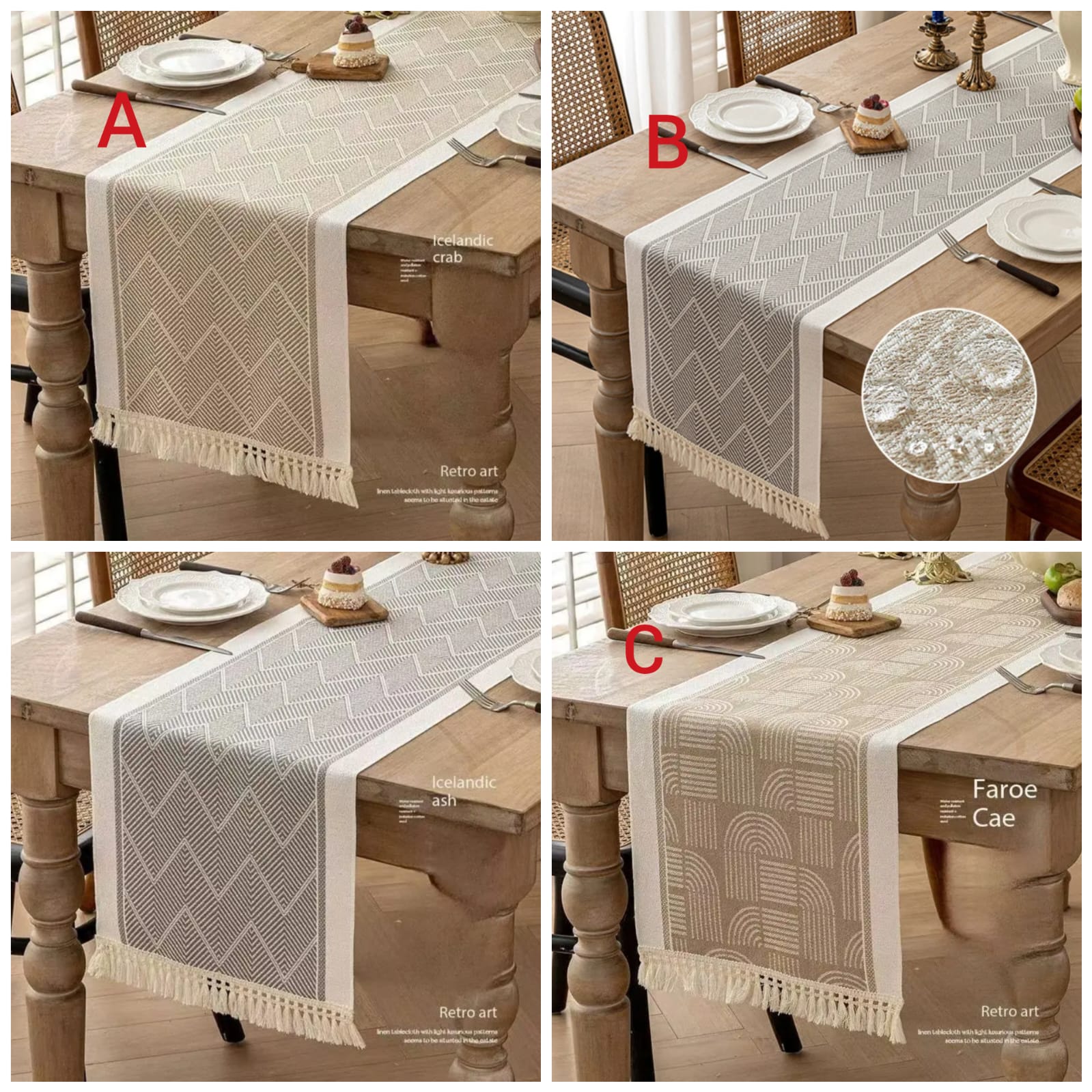 Braided Cotton Linen Table Runner | - Elegant Households KE