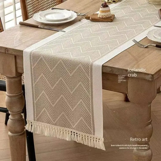 Braided Cotton Linen Table Runner | - Elegant Households KE