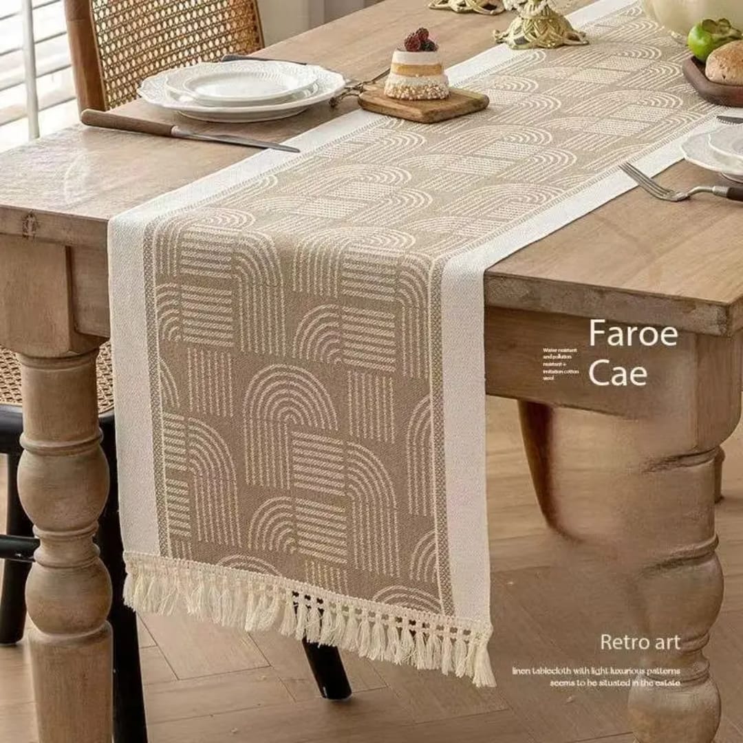 Braided Cotton Linen Table Runner | - Elegant Households KE