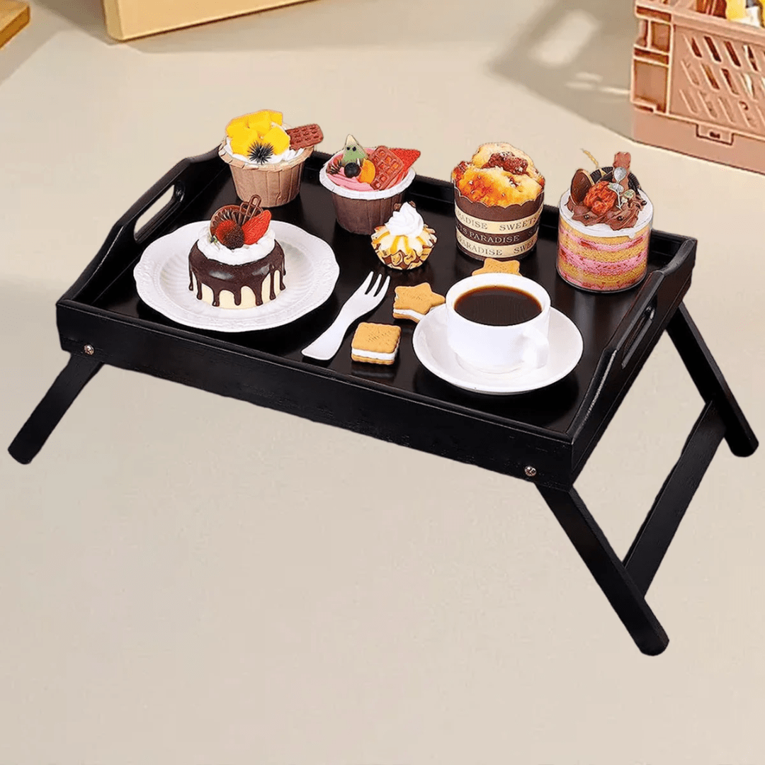 Breakfast in bed foldable bamboo tray | - Elegant Households KE