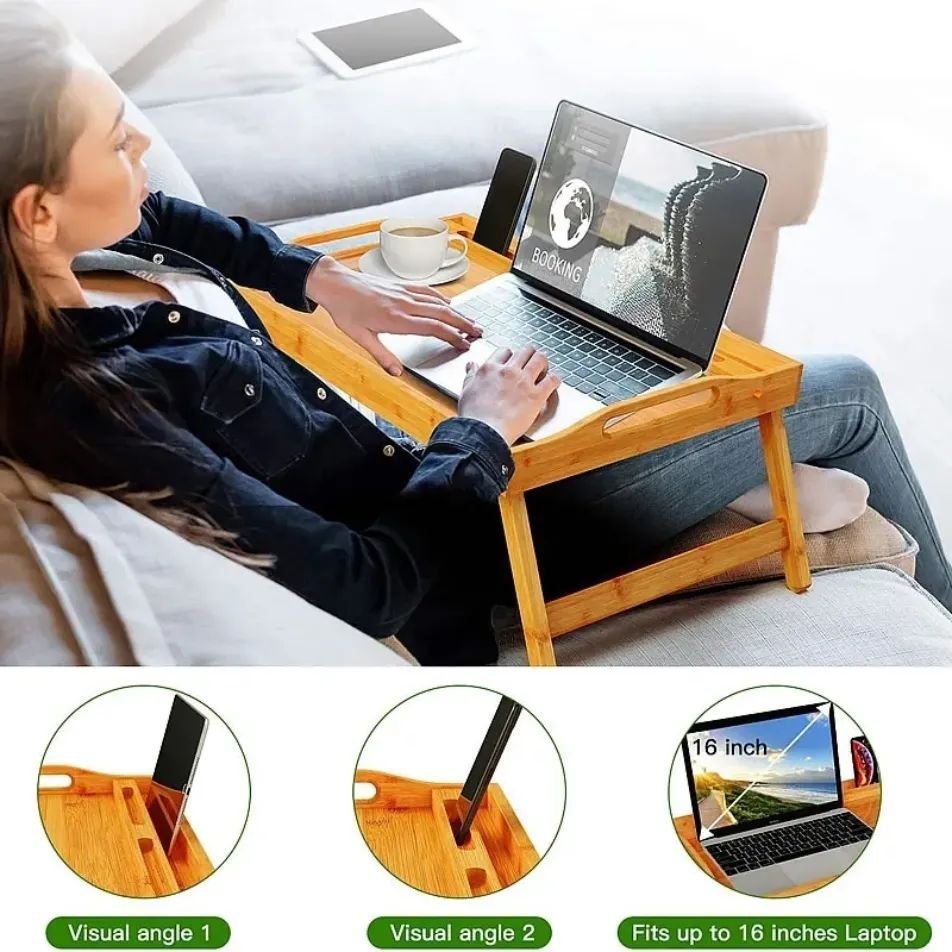 Breakfast in Bed Foldable Bamboo Tray | - Elegant Households KE