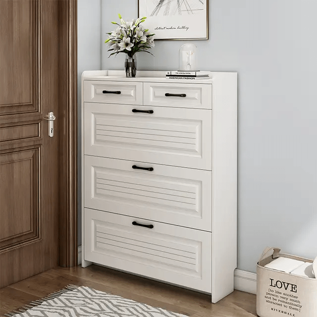 Bucket Flip Shoe Rack – Double Layered Shoe Storage Organizer (Holds 30–36 Pairs, 120 x 100 x 24 cm) | - Elegant Households KE