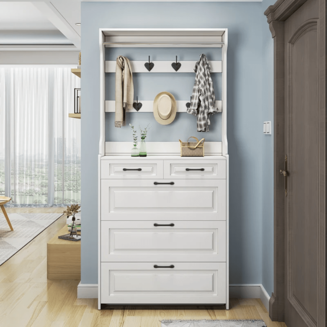 Bucket Flip Shoe Rack with Hanger – Space - Saving Entryway Shoe Storage Cabinet | - Elegant Households KE