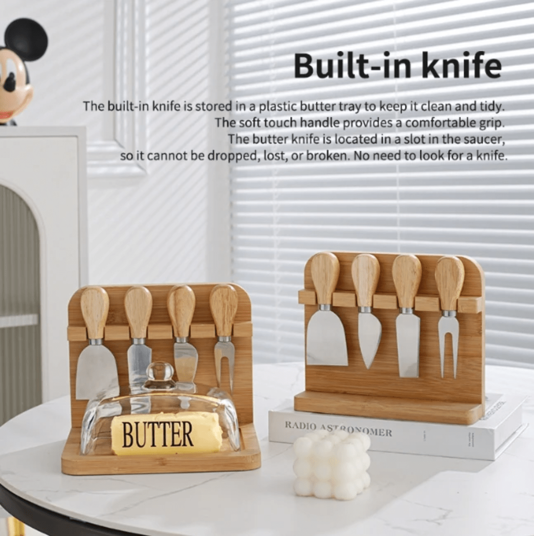 Butter Tray Set with Built - in Knives | - Elegant Households KE
