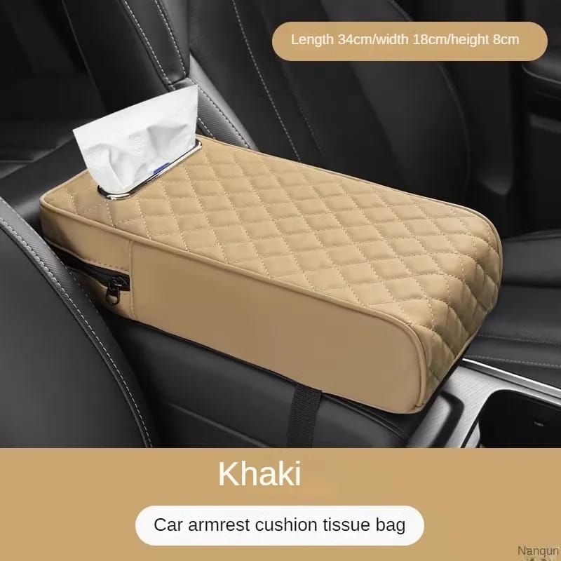 Car armrest with tissue storage | - Elegant Households KE