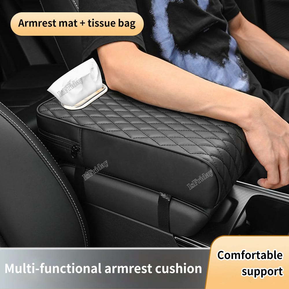 Car armrest with tissue storage | - Elegant Households KE