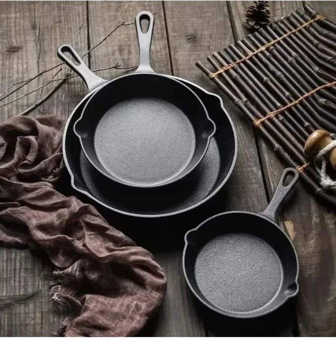 cast iron fry pan - Cast Iron Frying Pan Cooking Skillet for Eggs & Steak