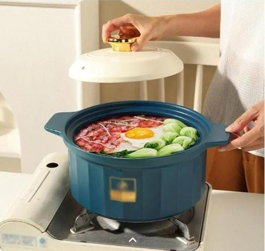 Ceramic Casserole Cooking Pot with Lid – 5L Green Clay Pot | - Elegant Households KE