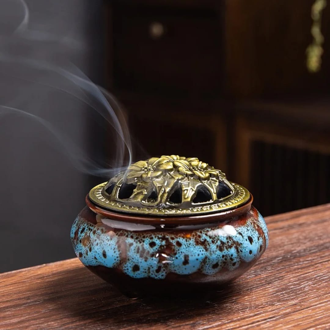 Ceramic Incense Burner & Ash Tray for Home Decor | - Elegant Households KE