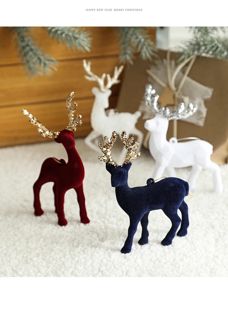 Christmas Elk Decoration Christmas Deer Plastic Hanging Decorations | - Elegant Households KE