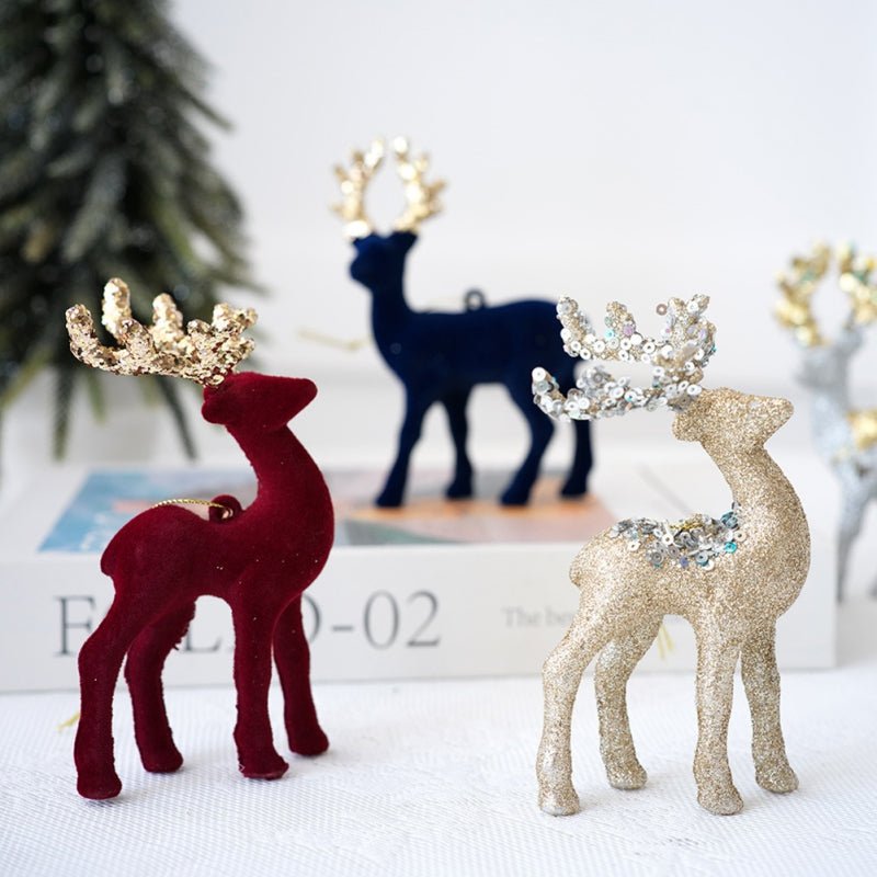 Christmas Elk Decoration Christmas Deer Plastic Hanging Decorations | - Elegant Households KE