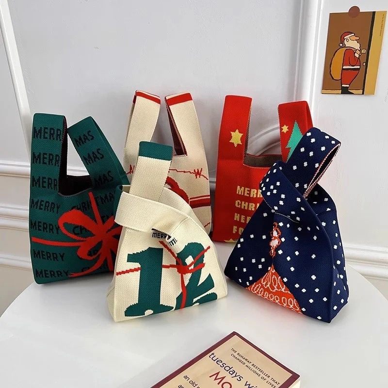 Christmas Knitted Tote Gift Bag | - Elegant Households KE